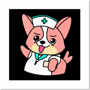 Corgi Nurse Dog Lover Welsh Posters and Art